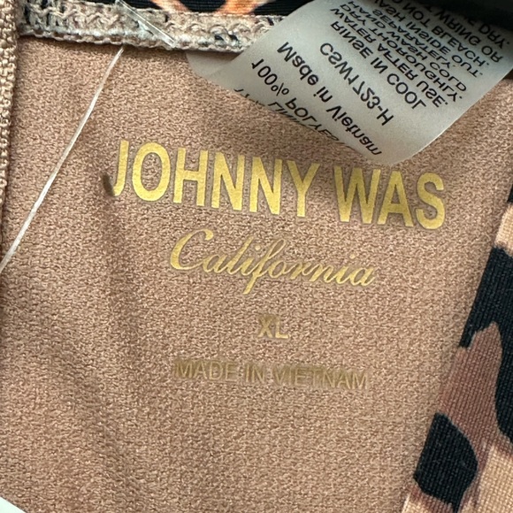 JOHNNY WAS CHEETAH CROSS OVER NECK SURF🏄‍♀️ONE PIECE Floral Long Sleeve,Size: XL - Picture 12 of 13